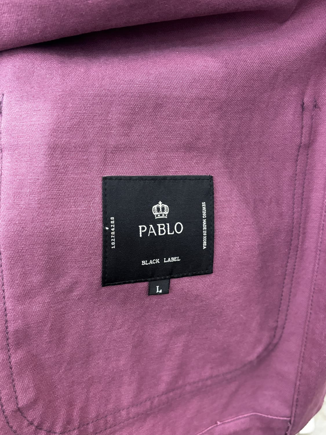 파블로 블랙 라벨 워크 자켓 L 버건디 상품이미지5