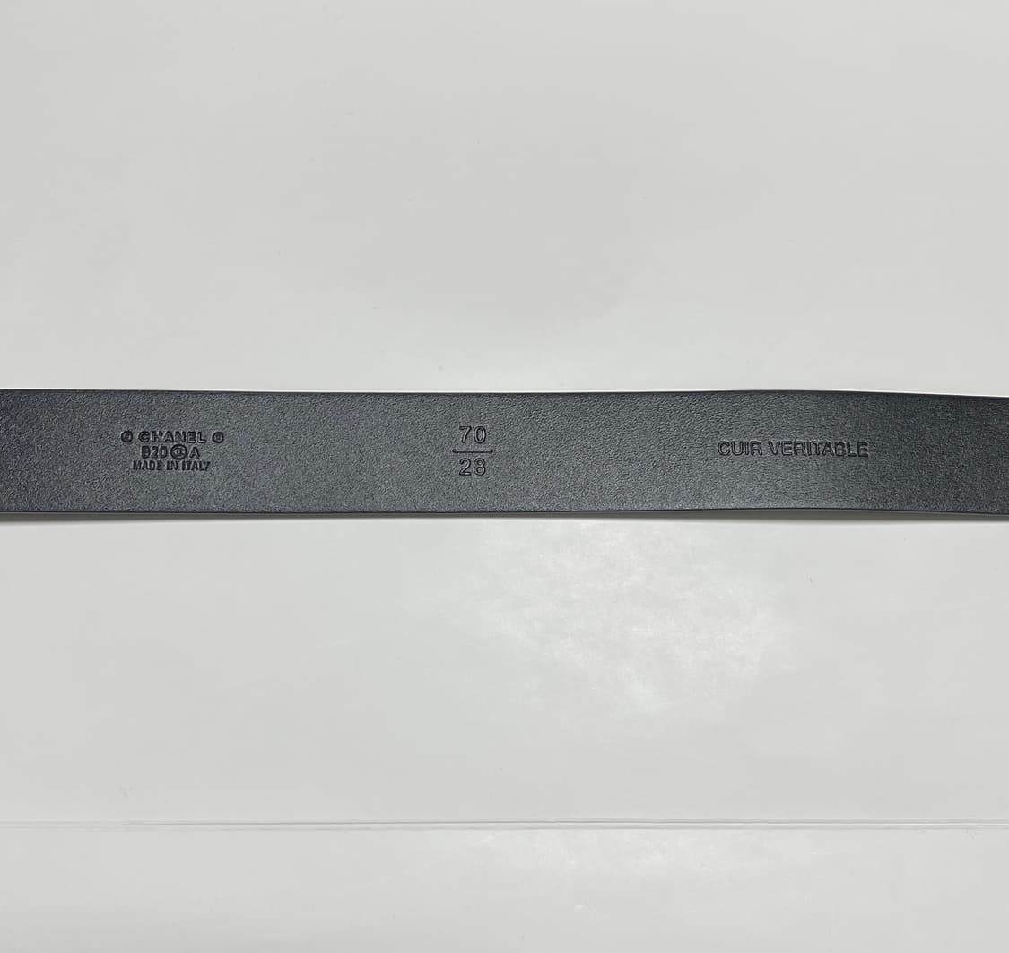 샤넬 블랙 레더 금장 벨트 상품이미지4