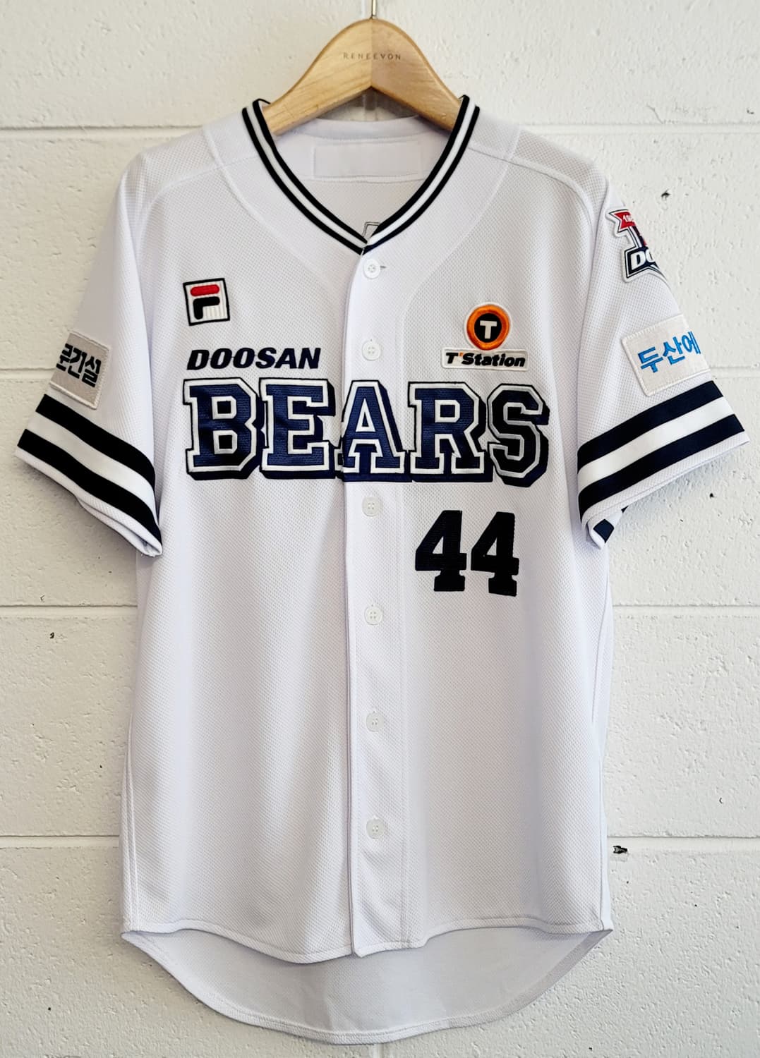 위팬(휠라패치) 두산베어스 홈 유니폼 No.44 홍성호 마킹(풀패치) 상품이미지1