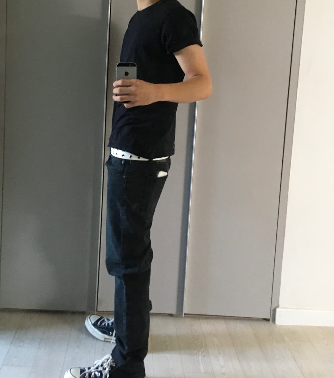 00s 빈티지 블랙 스키니 스트레이트 진 밴드맨맛 상품이미지1