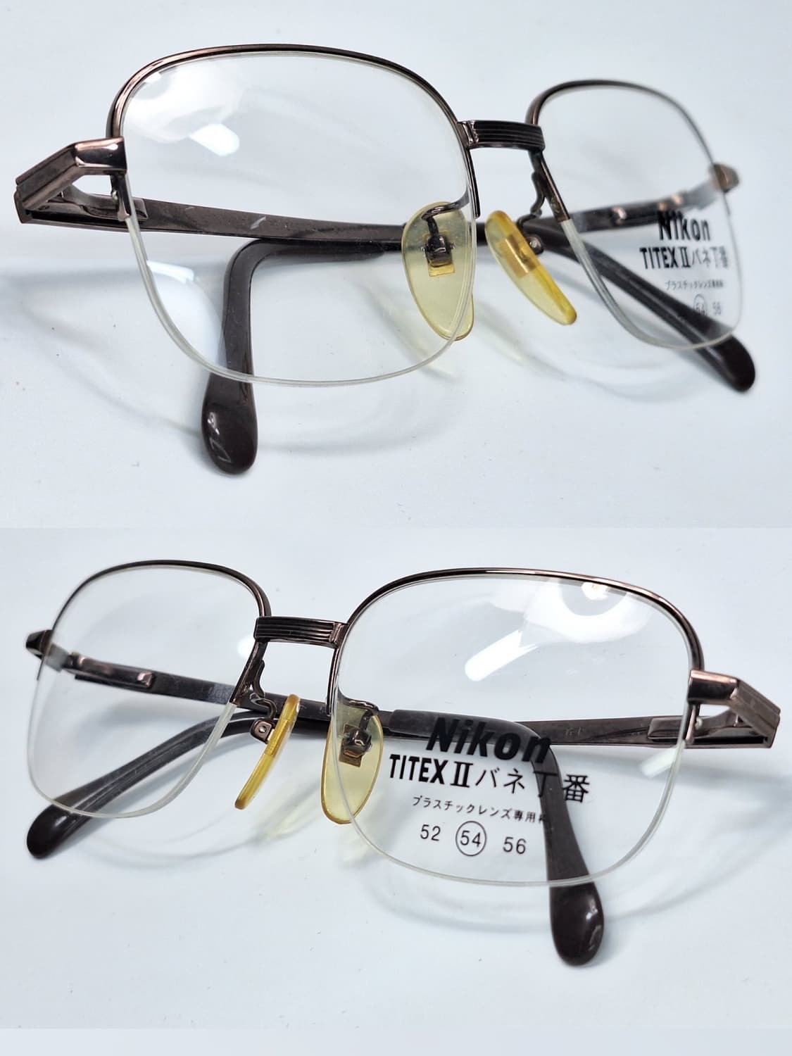 일본 빈티지 데드스톡/니콘 FB8327TS 54mm 반무테 티타늄 안경테 상품이미지2