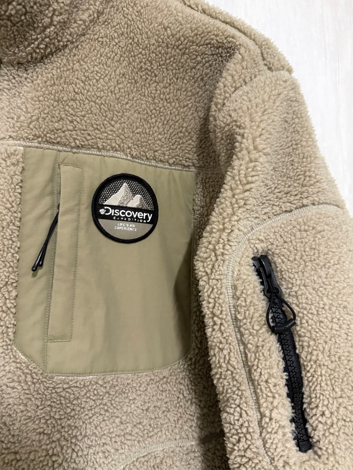 남성 95 / 디스커버리 뽀글이 후리스 집업 베이지 상품이미지3