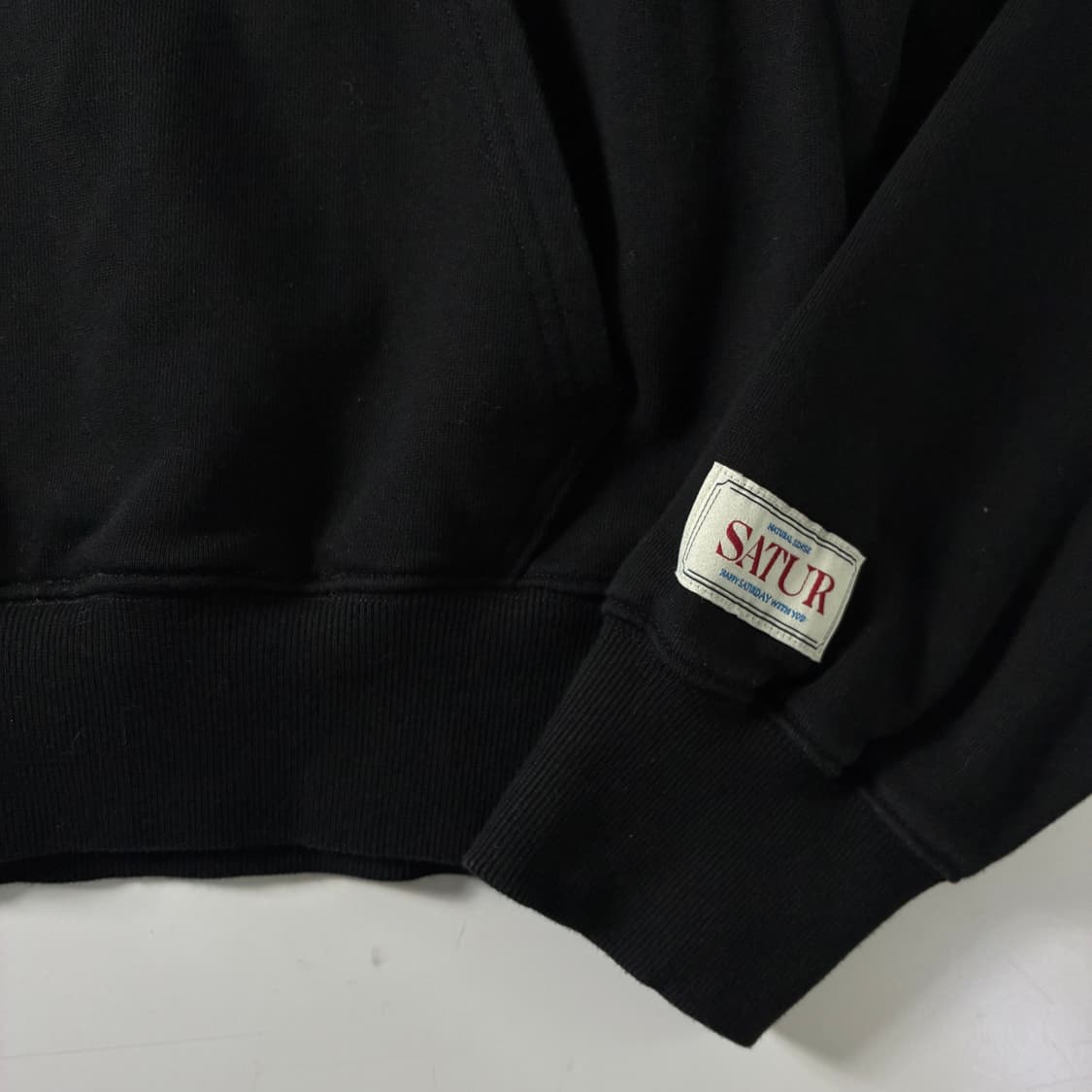 Satur 세터 클래식 레터 블랙 후드티 상품이미지4