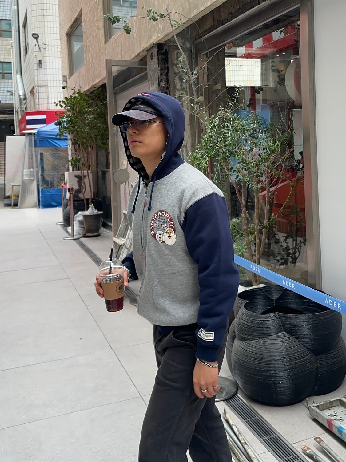 90‘s Santa World logo print hood zip-up 상품이미지2