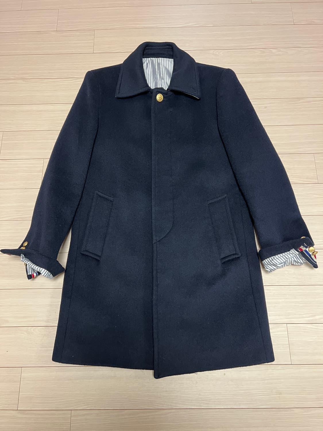 하이엔드 울·캐시미어 혼방 클래식 발마칸 코트 / 네이비 / 50 상품이미지3