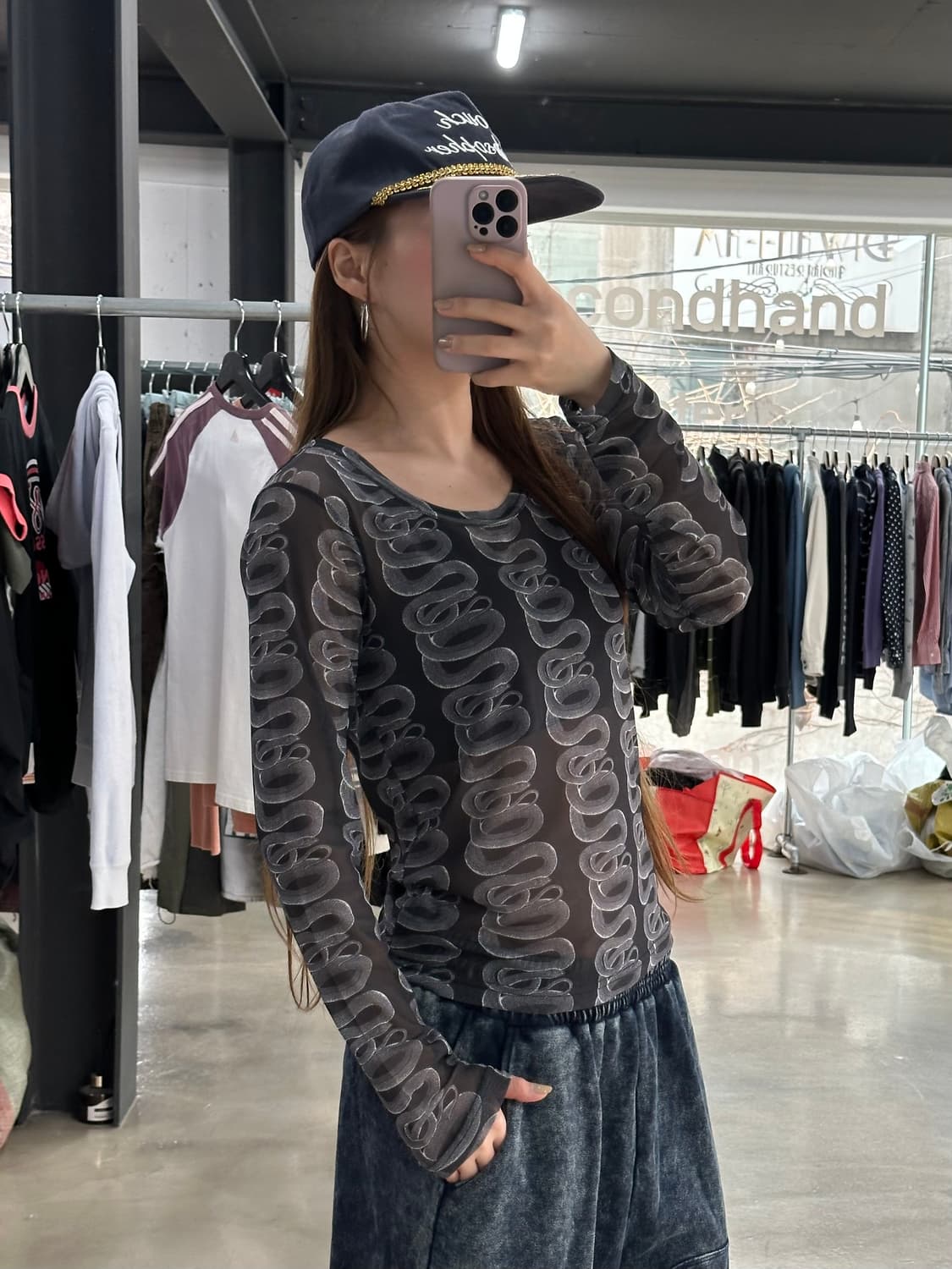 히스테릭글래머 스네이크 루프패턴 롱슬리브  상품이미지1