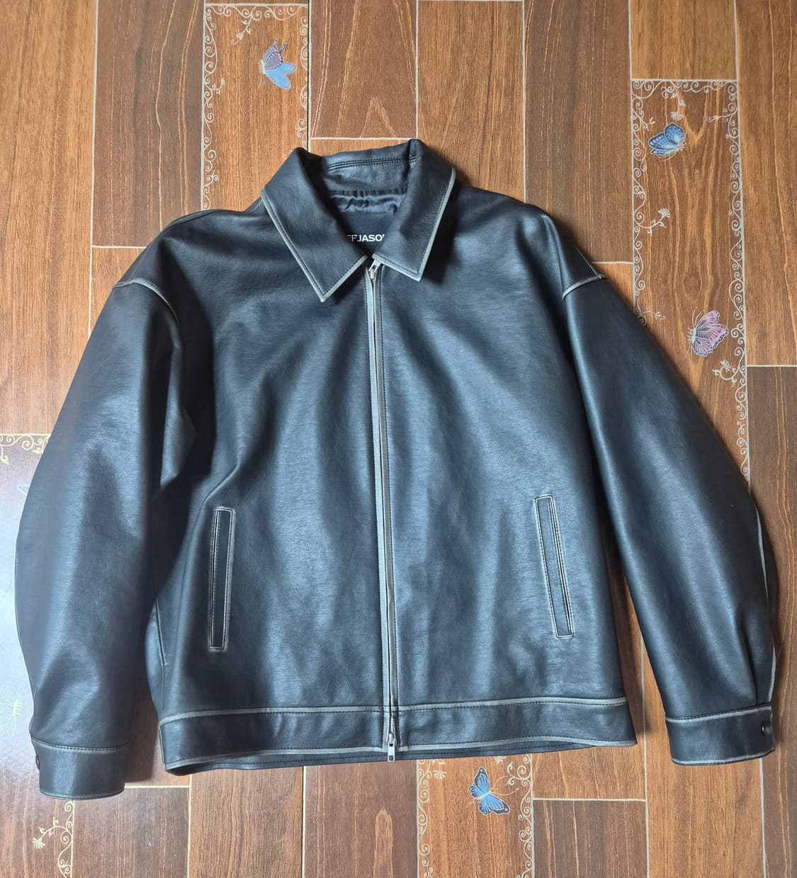 [L]도프제이슨 오버핏 워싱레더 싱글 자켓 상품이미지1