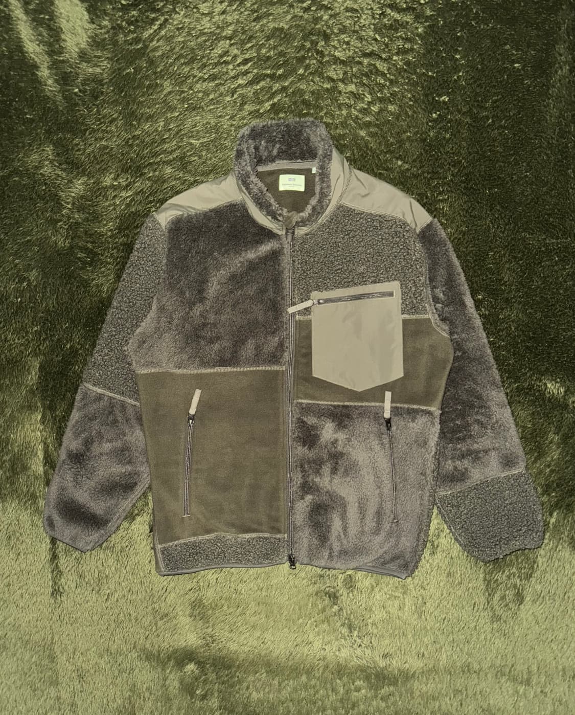 [M] 유니클로 X 엔지니어드 가먼츠 콜라보 플리스 자켓 올리브 상품이미지1