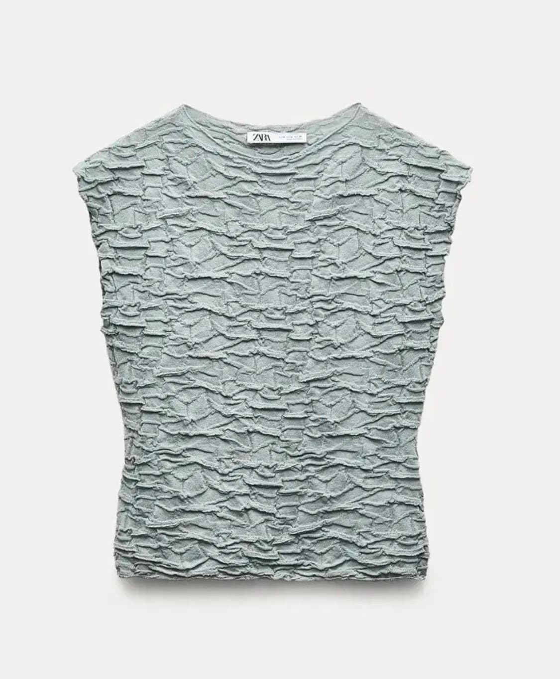 ZARA 자라 링클 캡소매 티셔츠 소라, 자라 링클 슬리브리스 상품이미지6