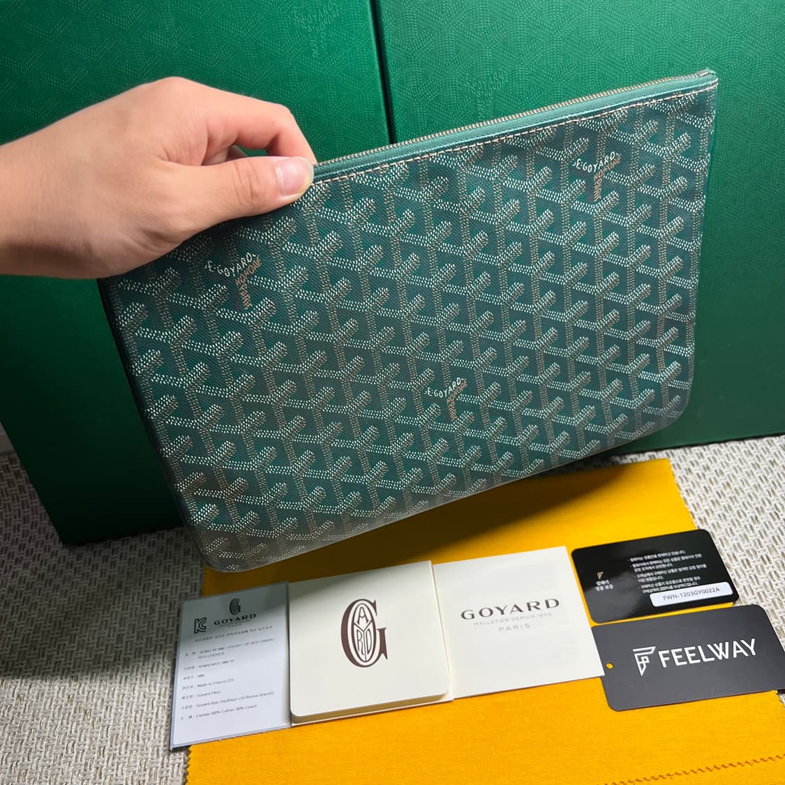 {보증서O}고야드 세나 클러치 MM 스페셜컬러 그린 / 풀구성 상품이미지2