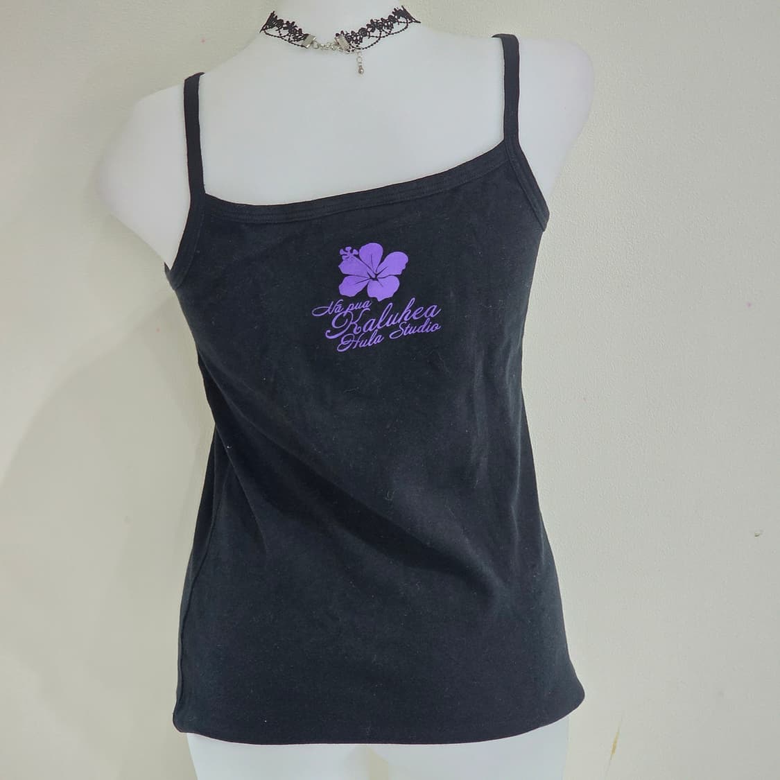 일본빈티지 알로하스탠다드)블랙x퍼플 히비스커스 모리걸 슬리브리스 민소매탑 상품이미지3