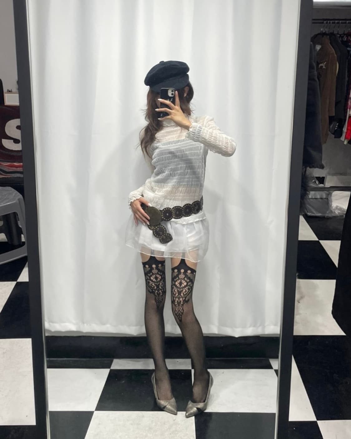 🎸화이트 씨스루 롱슬리브🎸 상품이미지4