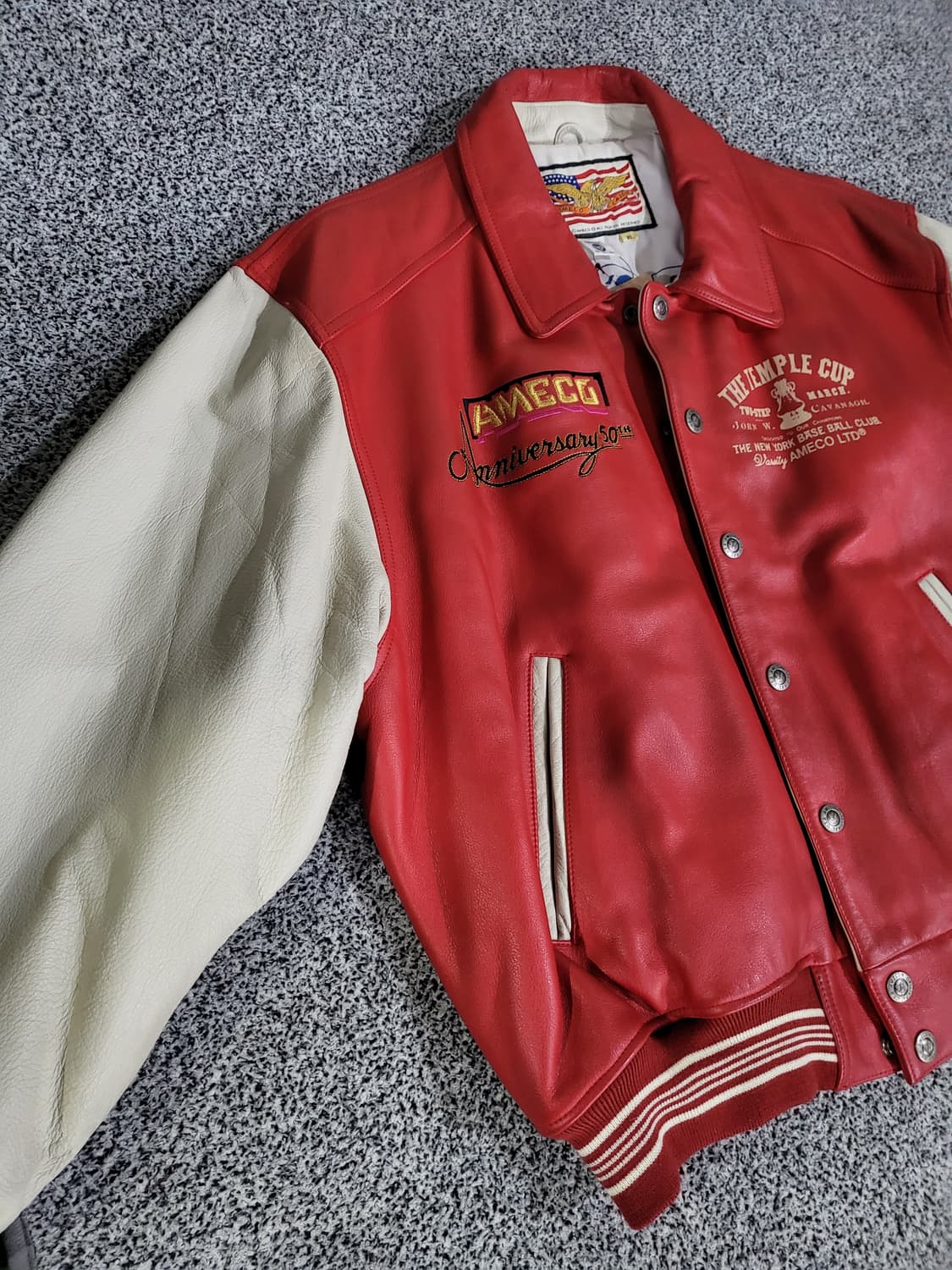 아메코 빈티지 가죽 스타디움 자켓 상품이미지4