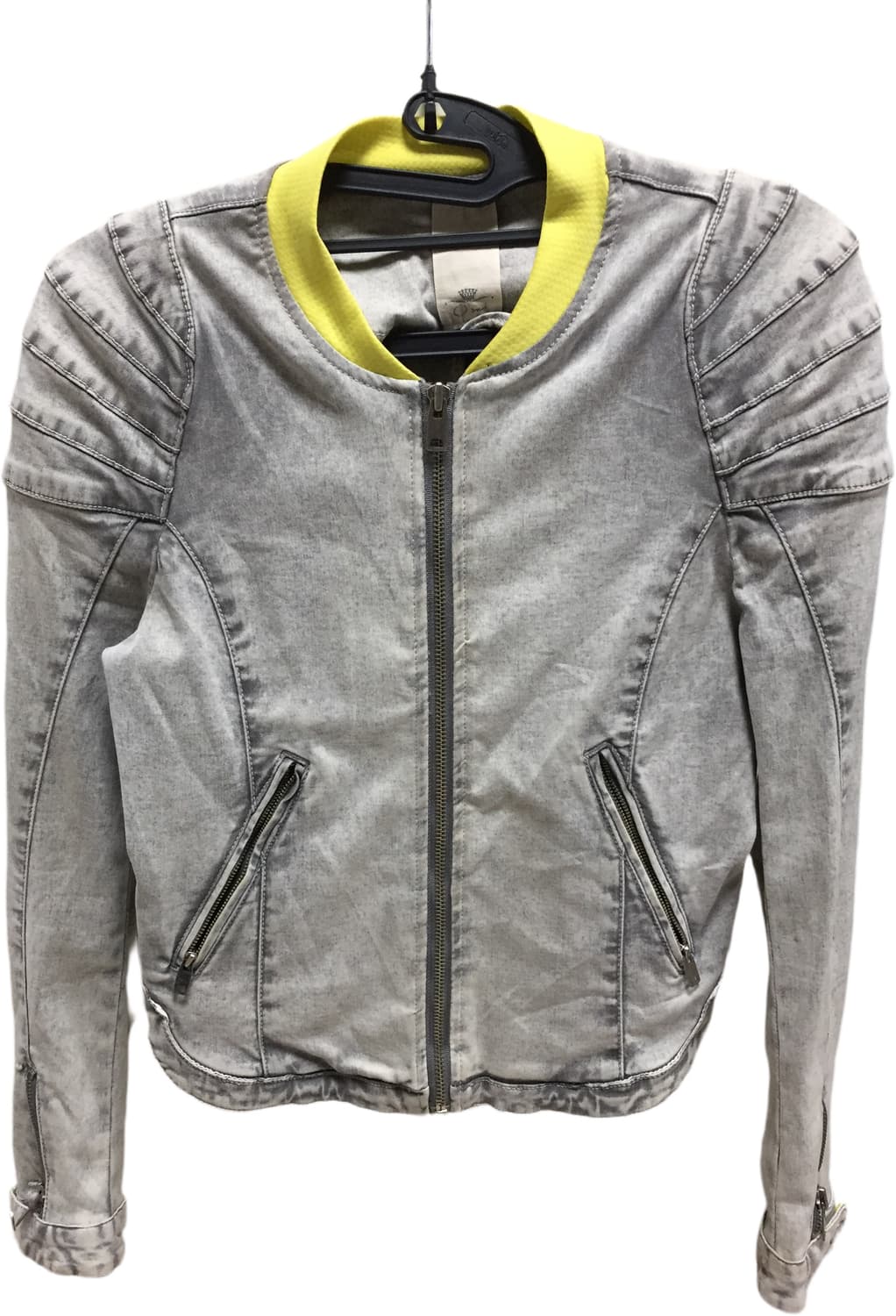 워싱 바이커 슬림 자켓/네온 포인트 상품이미지2