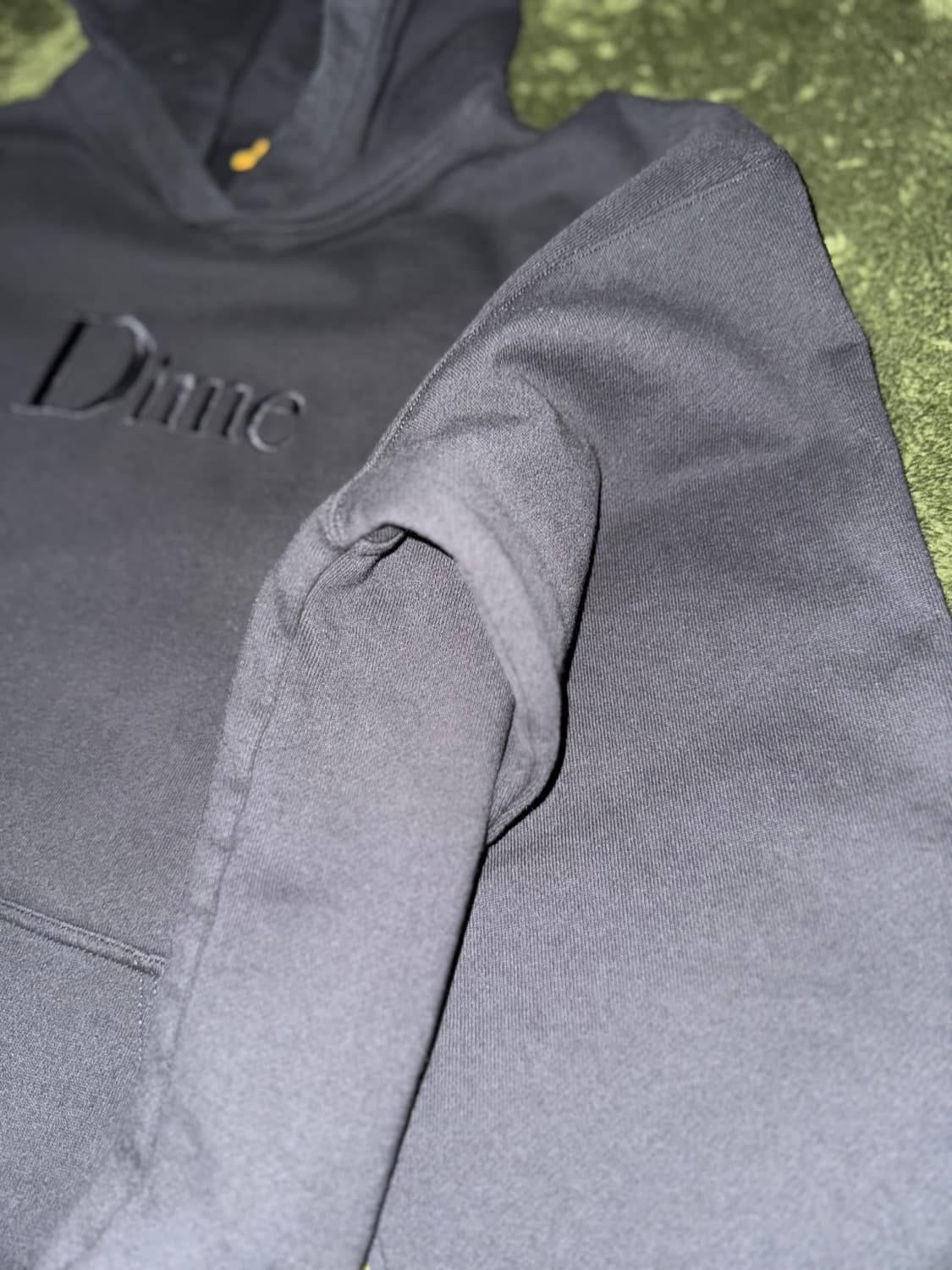 [XL] DIME 다임 엠브로더리 로고 루즈 핏 후디 후드티 블랙 상품이미지4