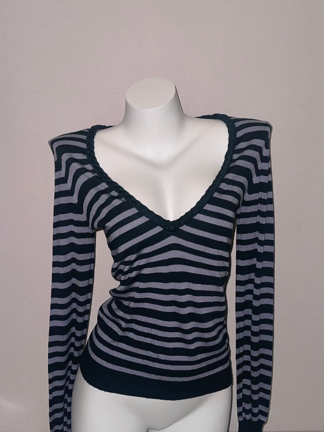 빈티지 스트라이프 레이어드 니트 상품이미지1