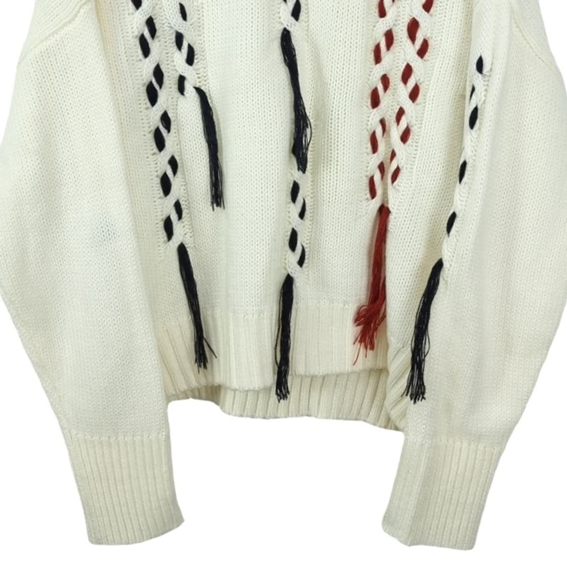 [도나카란뉴욕] 레이스 포인트 오버핏 크루넥 니트 아이보리 M19131 상품이미지5