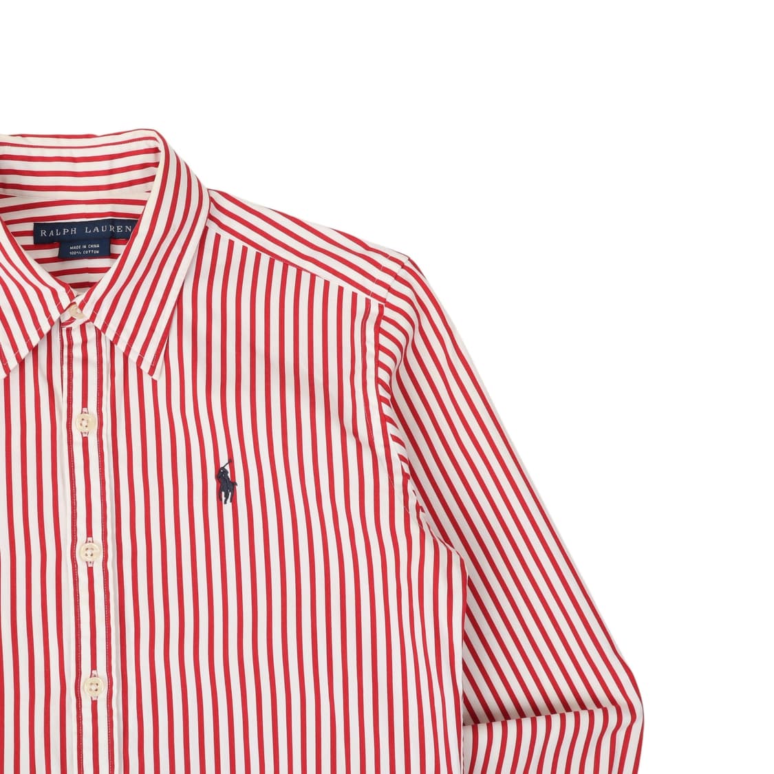 폴로 랄프로렌 우먼스 레드 스트라이프 셔츠 상품이미지3