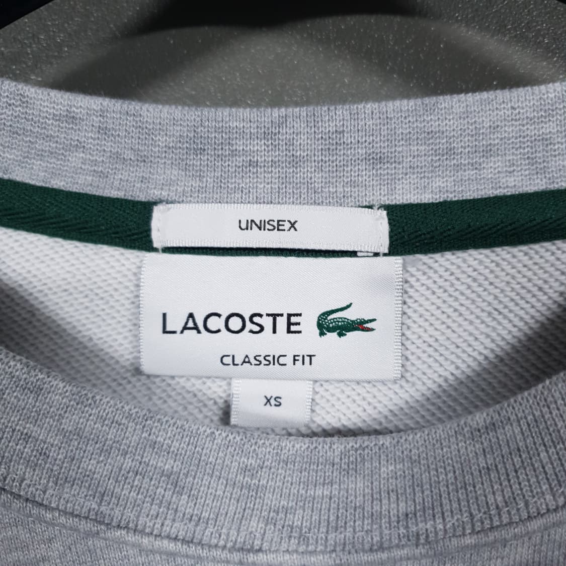 라코스테 신형 23FW 빅로고 포인트 크록 맨투맨 스웻셔츠 그레이 90 상품이미지4