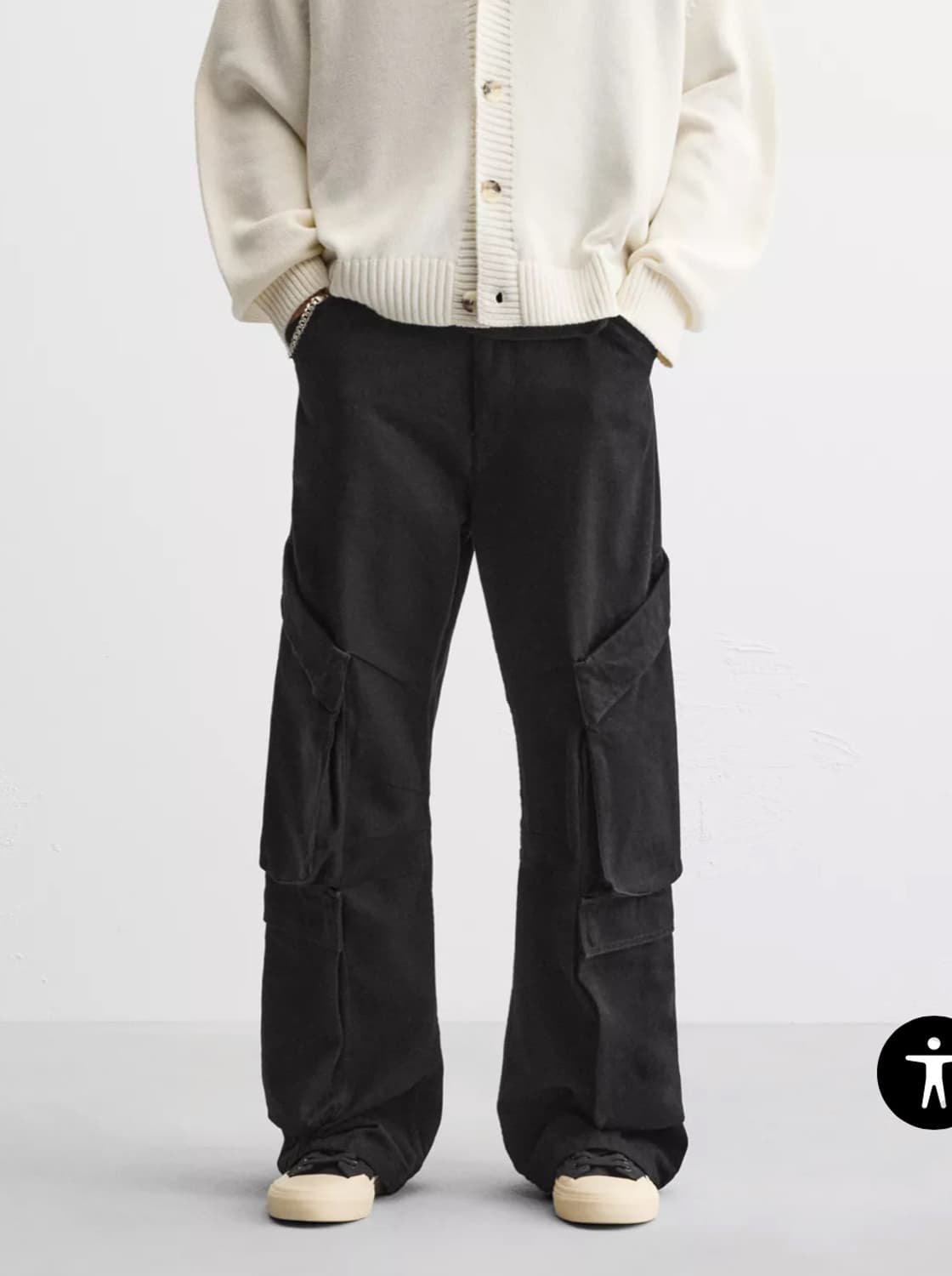 (새상품) 자라 카고 데님 블랙 팬츠(34인치) 상품이미지5