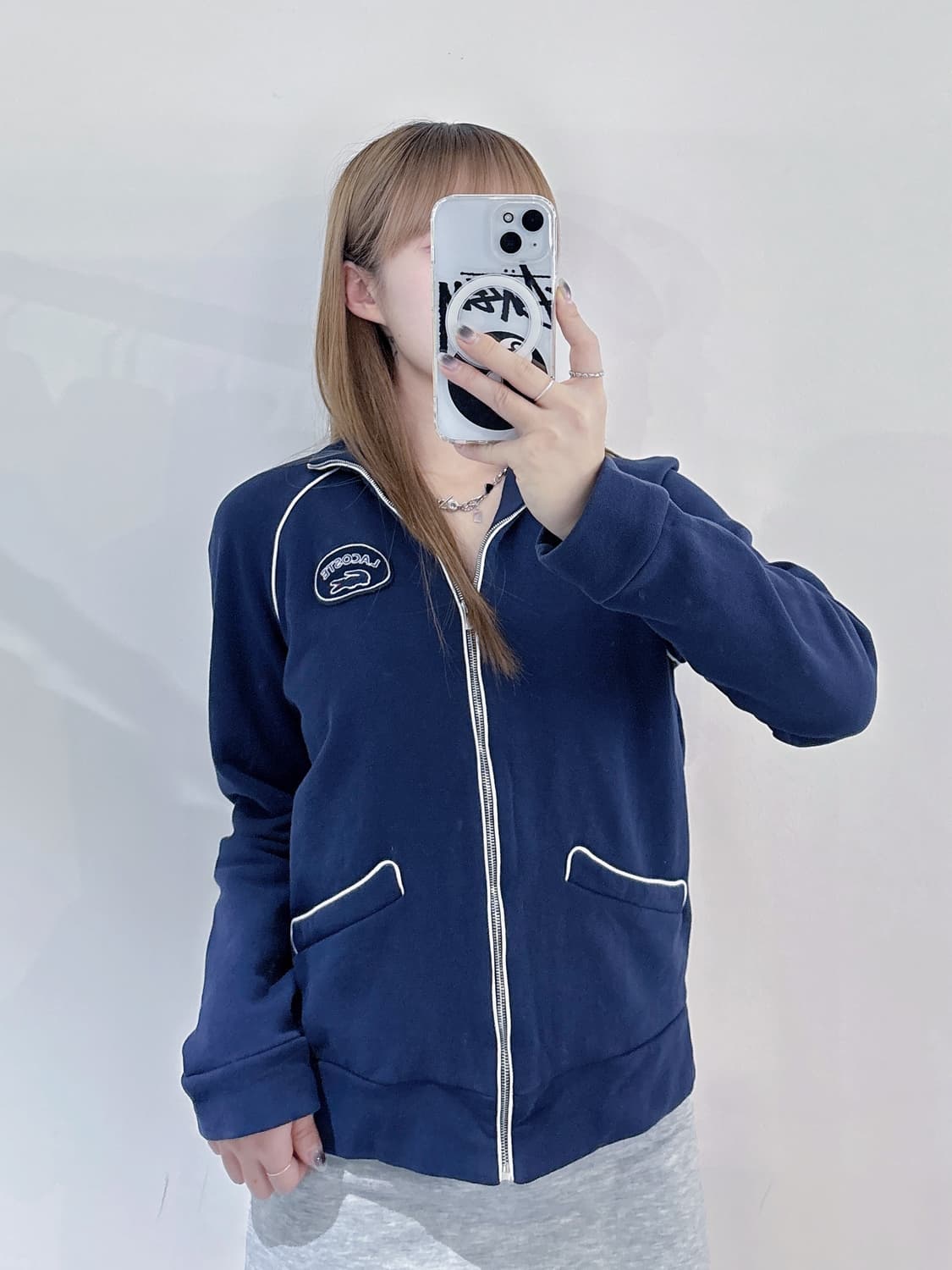 라코스테 네이비 코튼 집업 상품이미지2