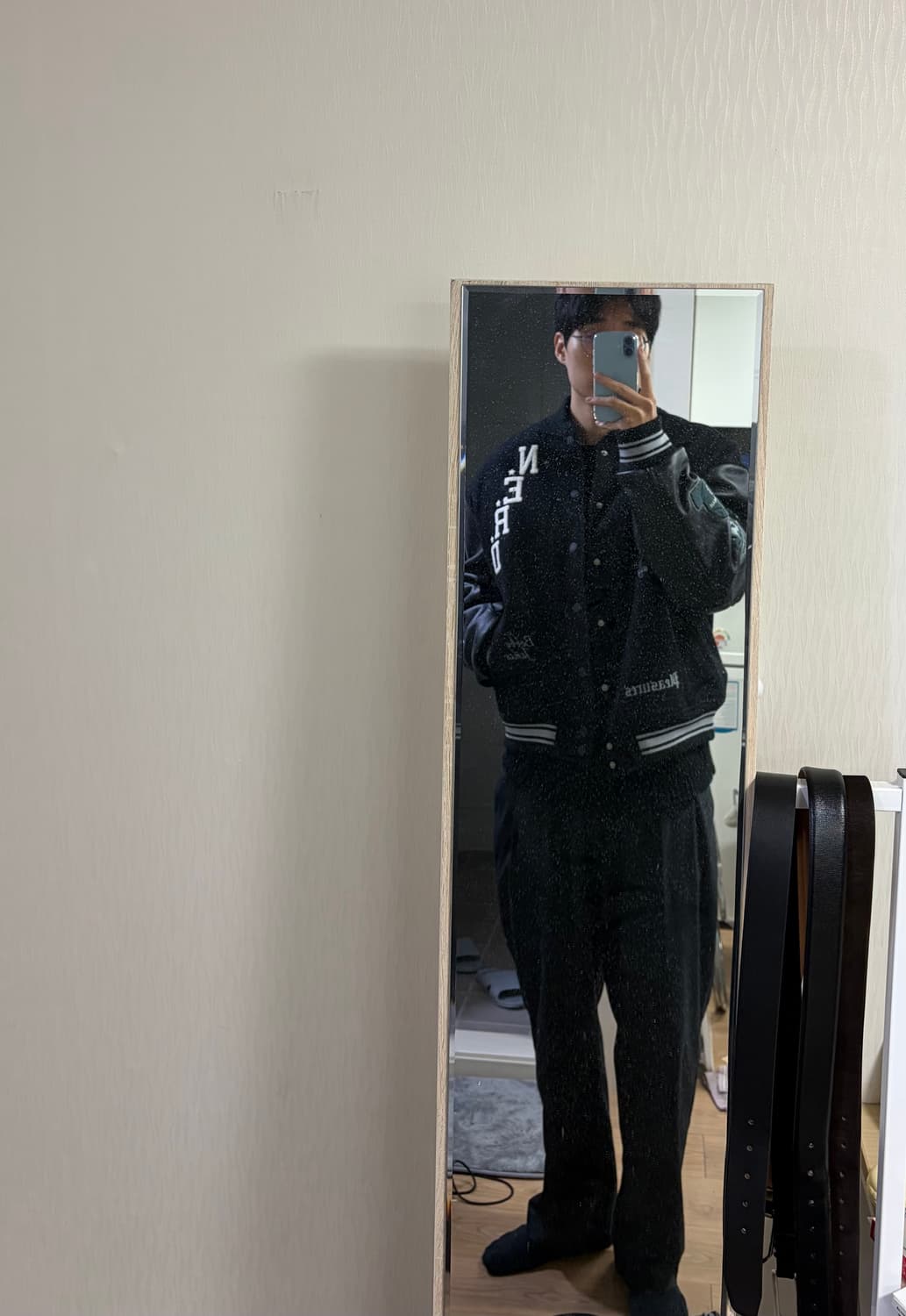 플레저스 X NERD 넵튠즈 콜라보 바시티자켓 스타디움자켓 블랙 XL 상품이미지5