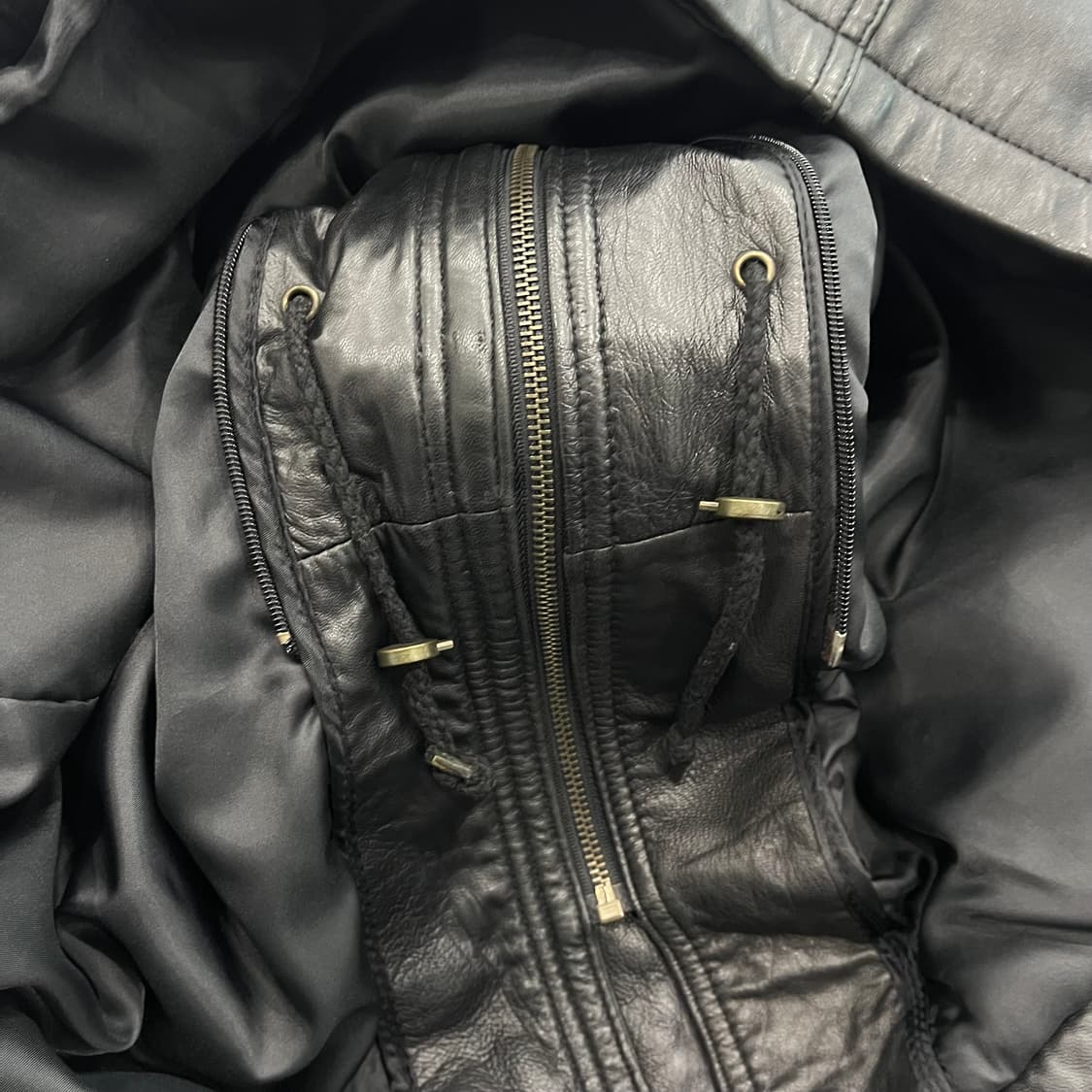 100 빈티지 양가죽 블랙 레더자켓 상품이미지4