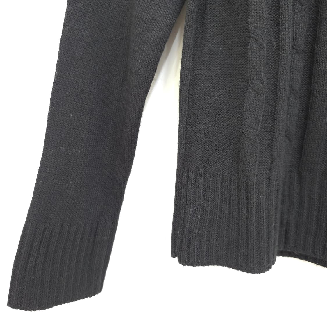 블랙 터틀넥 래빗퍼 트리밍 니트  상품이미지7