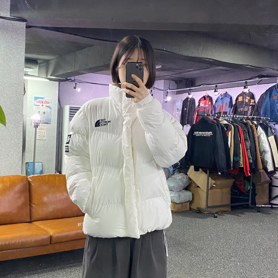 노스페이스 온볼 화이트 스트링 패딩 b3383 상품이미지1