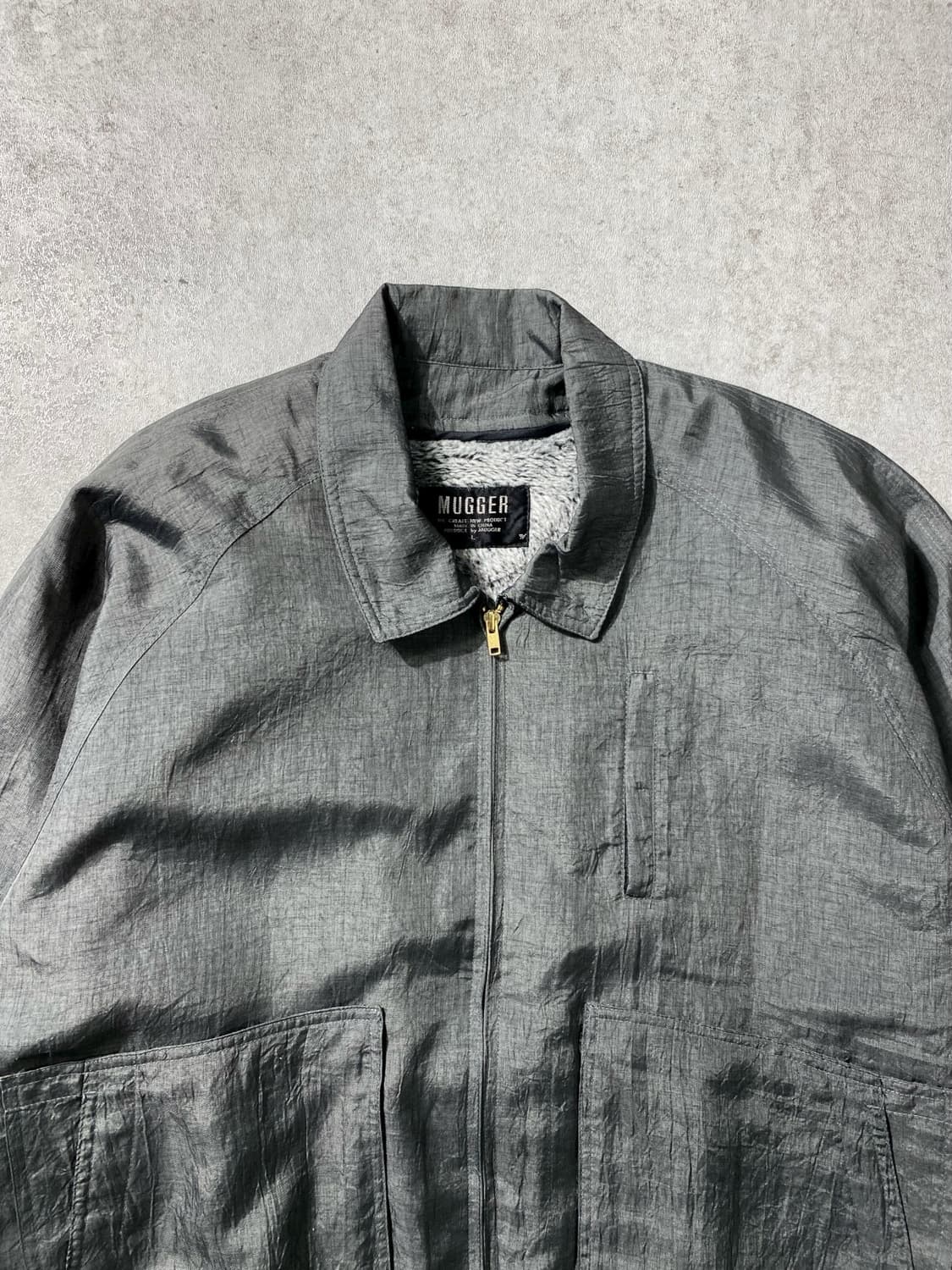 [L] MUGGER 퍼 라이닝 빈티지 봄버자켓 상품이미지2