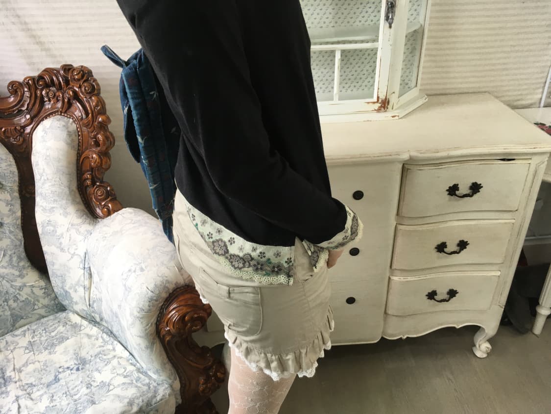  mori beige lace ribbon half pants 상품이미지7