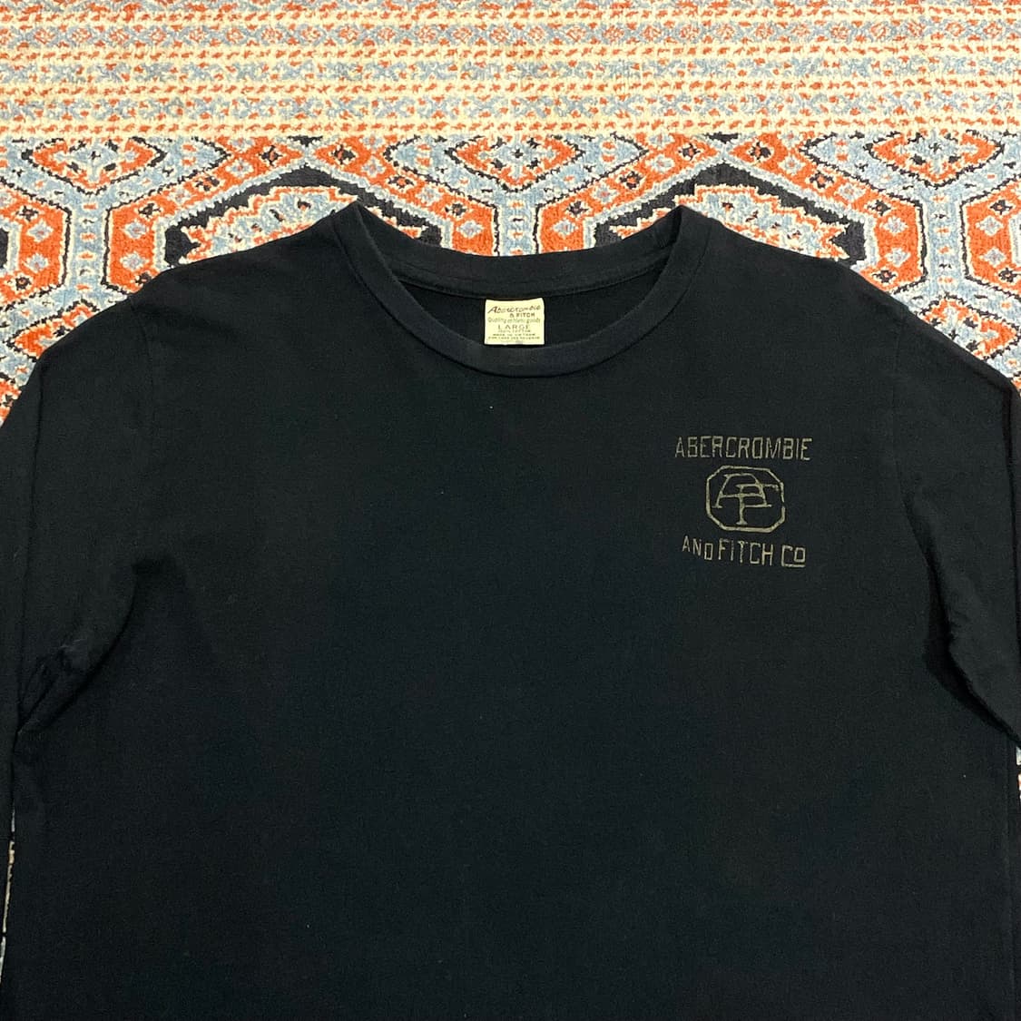 아베크롬비 블랙 백 프린팅 긴팔 티셔츠 여성L 상품이미지2