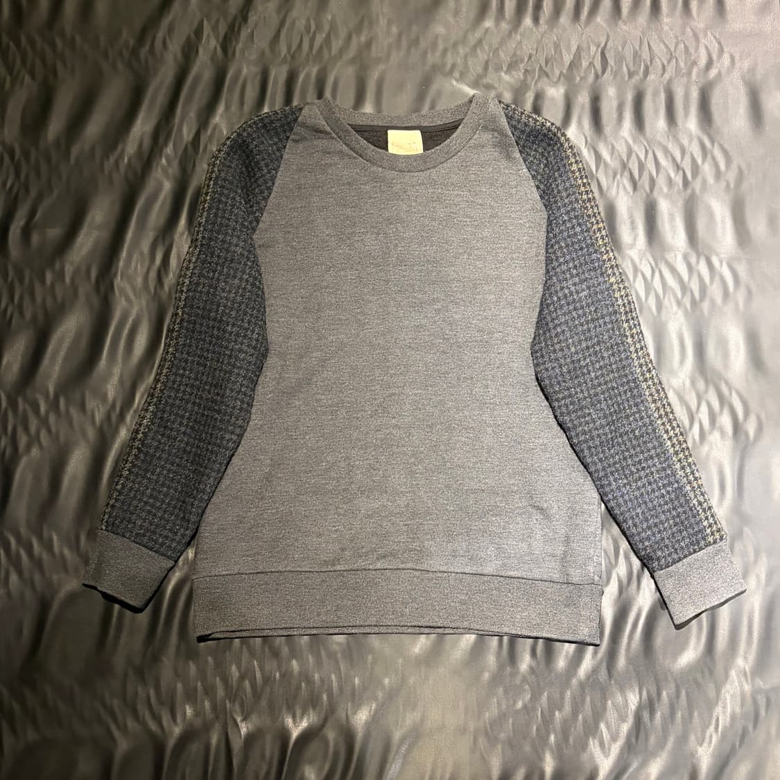 우영미 배색 울 소매 맨투맨 상품이미지1