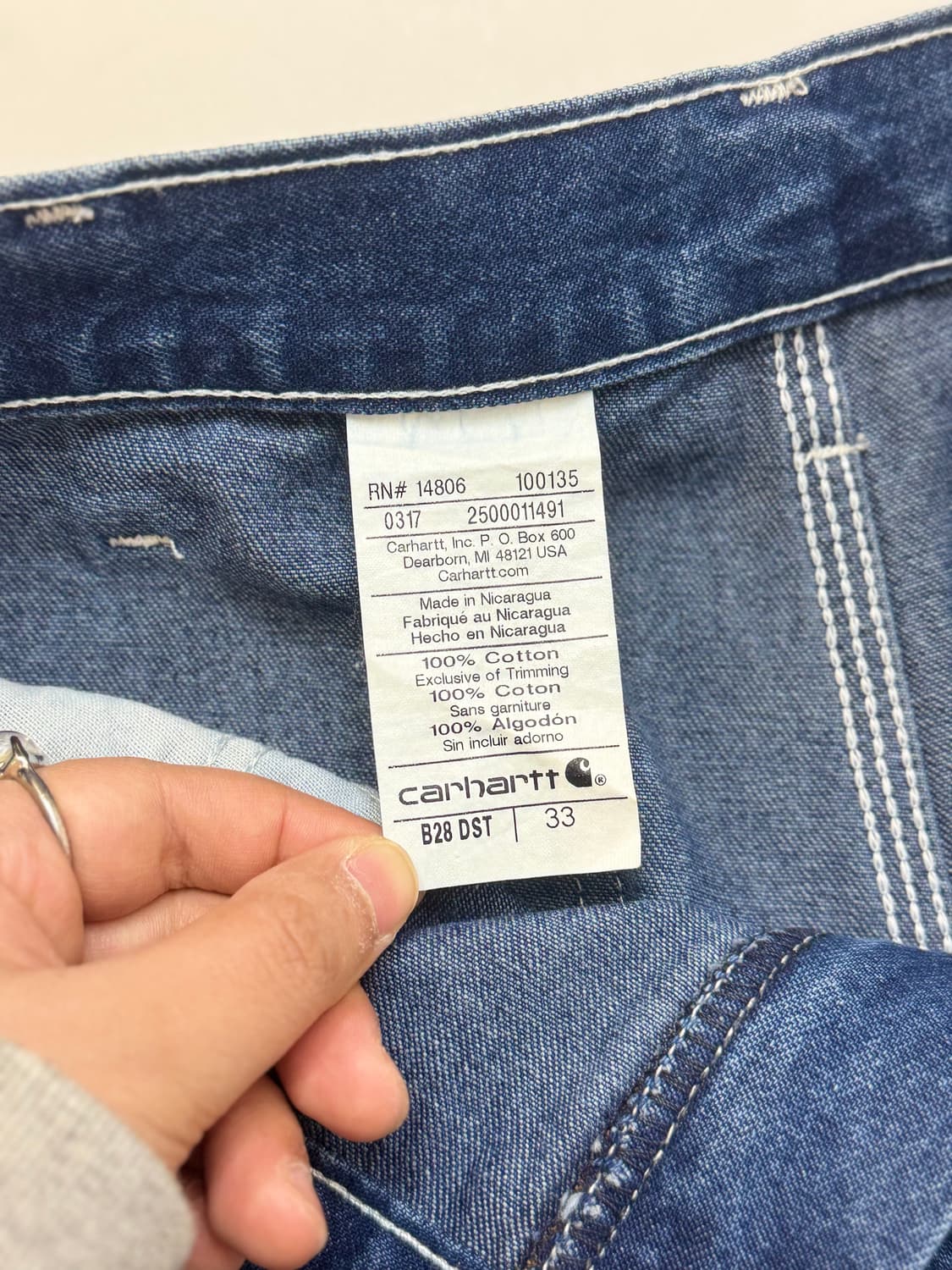 Carhartt 칼하트 카펜터 데님 워크 하프 팬츠 상품이미지9