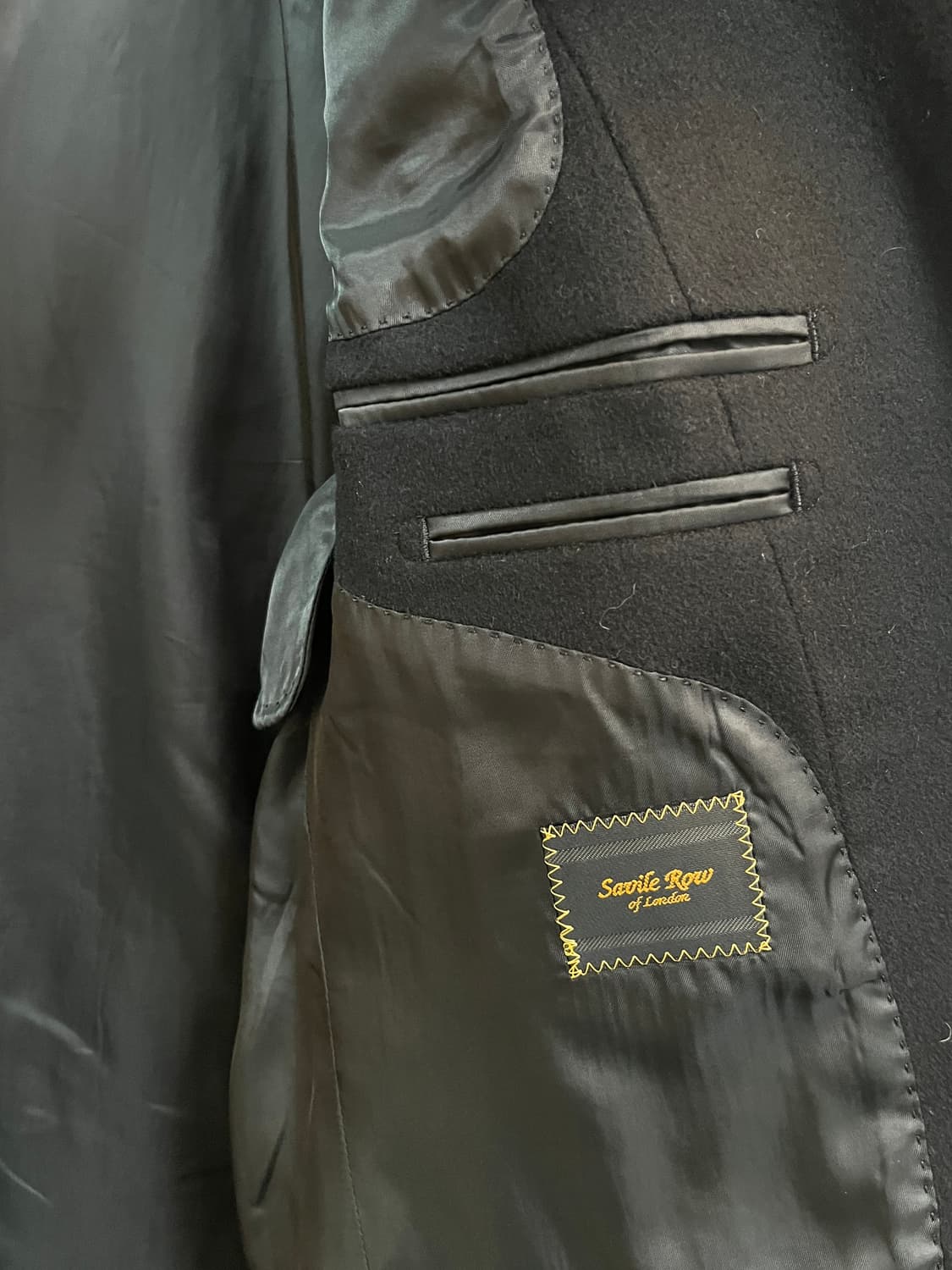 Savile Row of London 울 캐시미어 블레이저 블랙 M 상품이미지4