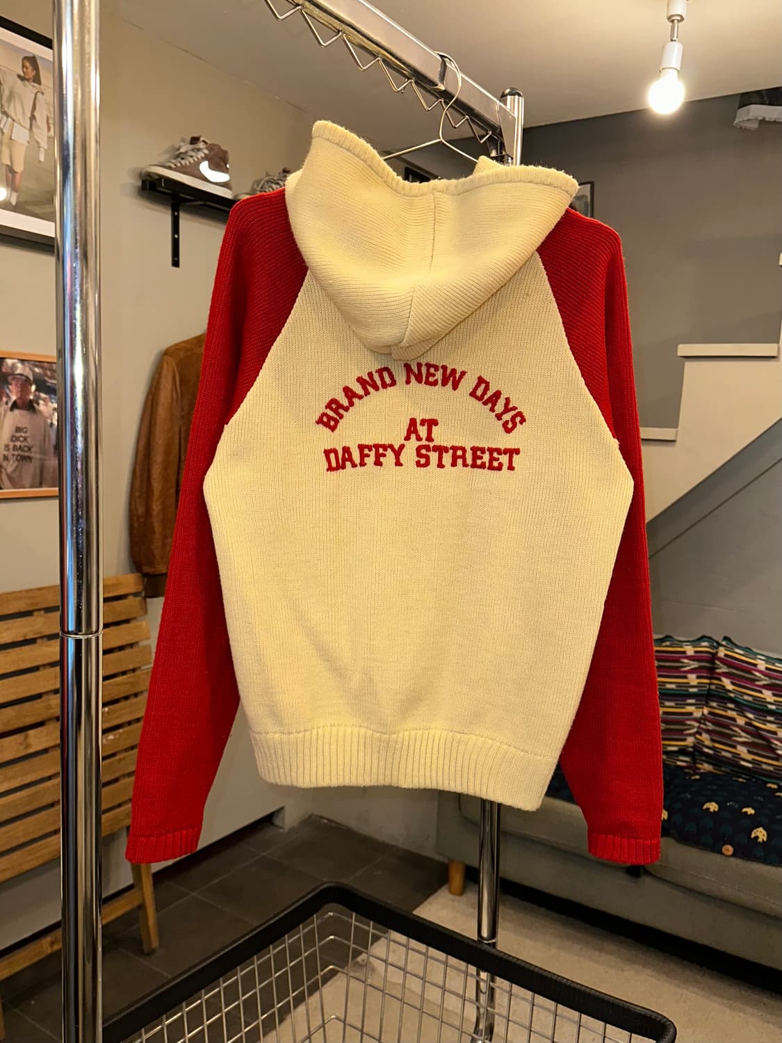 90’s Patina embroidery knit hood zip-up 상품이미지9