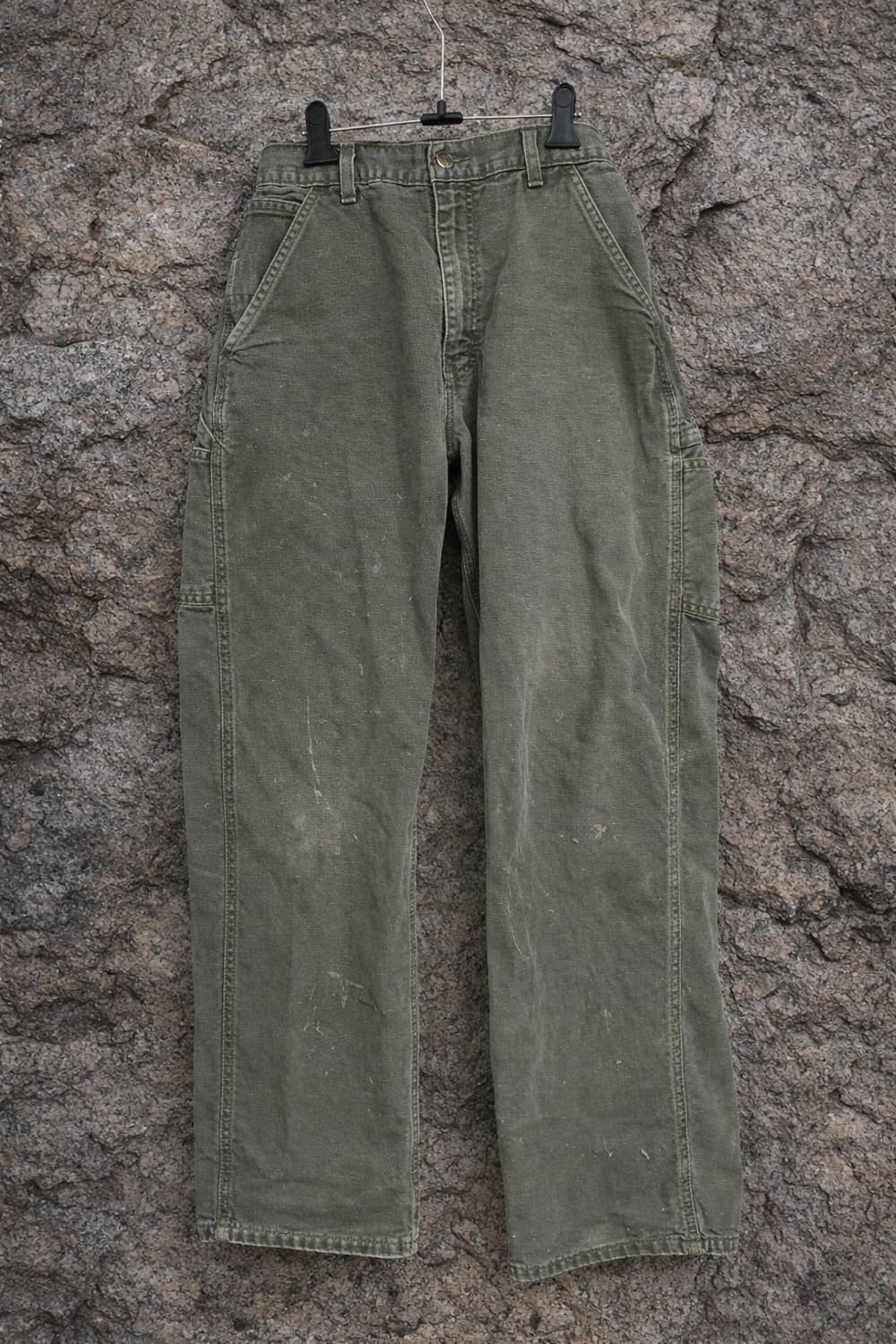 빈티지 칼하트 싱글니 모스그린 페이딩 워크팬츠 상품이미지1