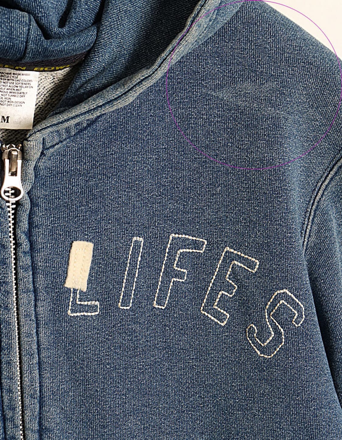  GREEN BOWL Indigo Sweat Zip Hoodie 상품이미지4