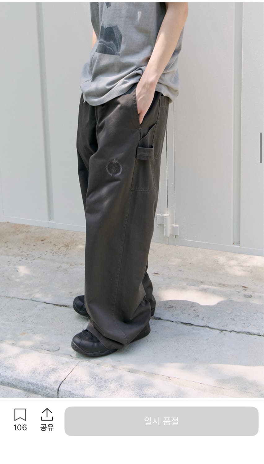 폴리테루 카펜터 팬츠 (차콜 그레이, 4) 상품이미지4