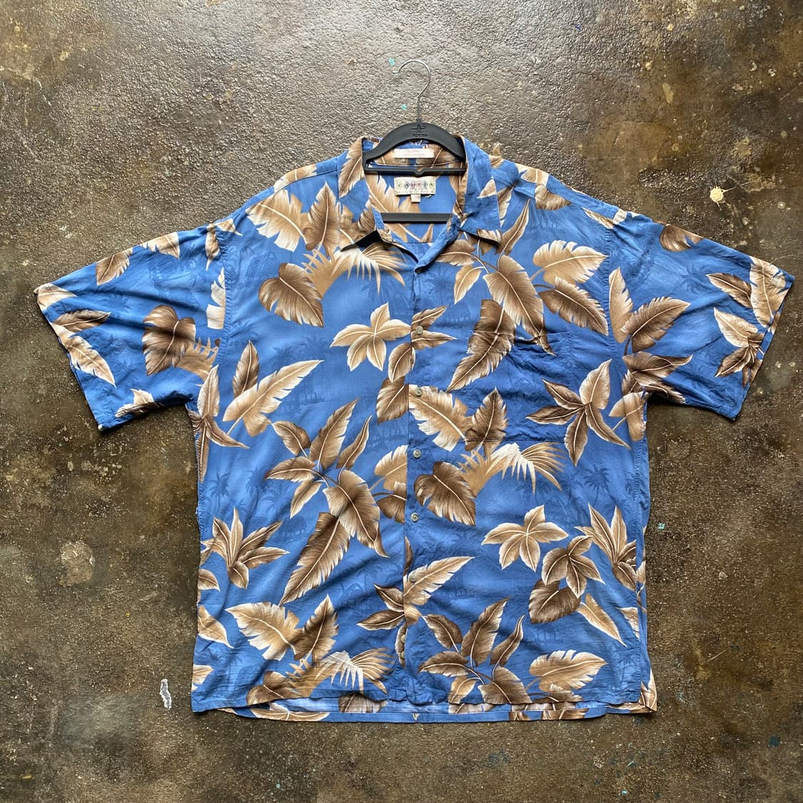 빈티지 블루 하와이안 반팔 셔츠 상품이미지1