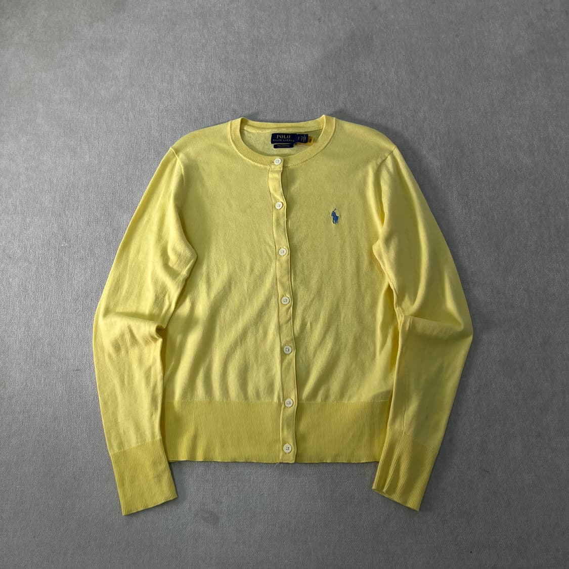 W 95 폴로랄프로렌 신형라벨 옐로우 코튼 가디건 상품이미지1