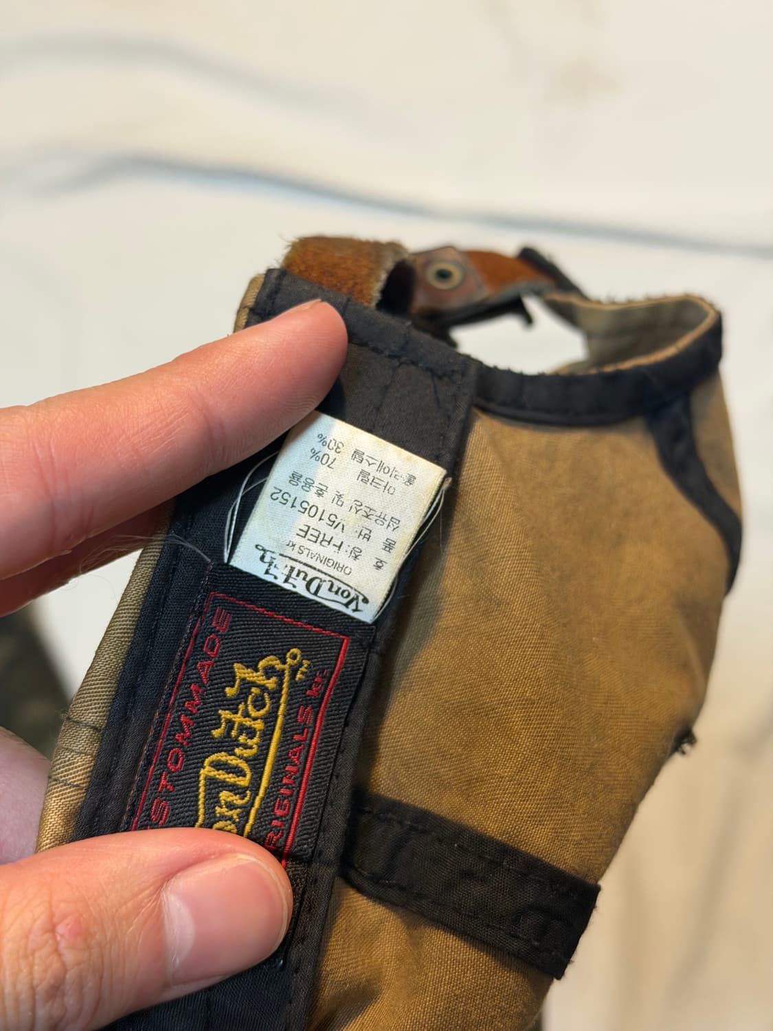 본더치 디스트레스드 빈티지 볼캡 베이지 카키 상품이미지3