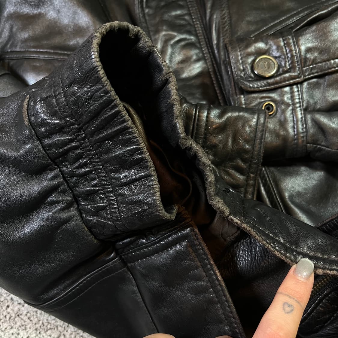Vintage 빈티지 양가죽 봄버 자켓 상품이미지7
