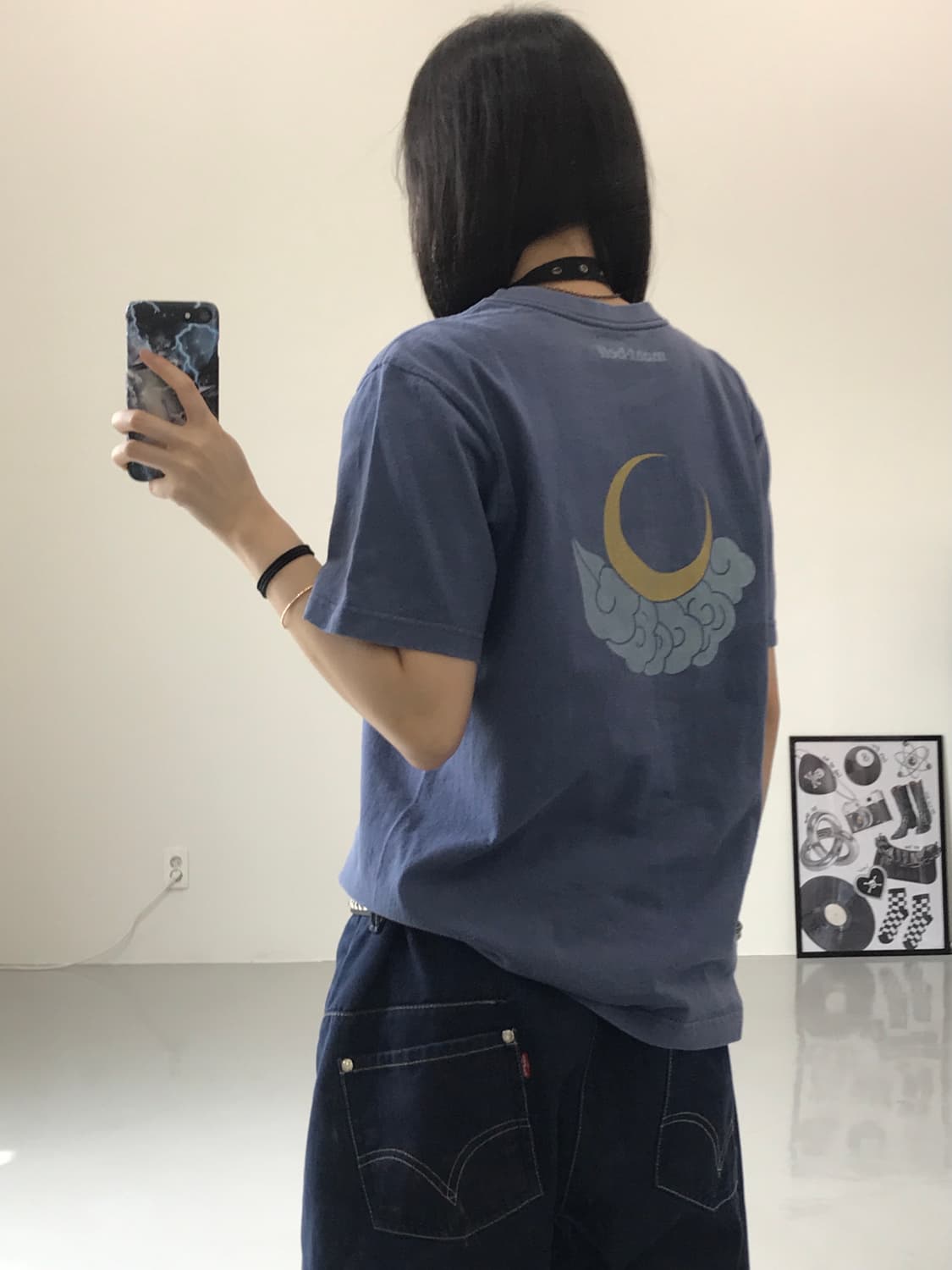 몽벨 네이비 프린팅 반팔 상품이미지2