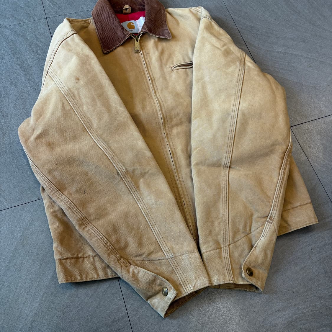 90년대 생산 칼하트 베이지 디트로이트 자켓  상품이미지7