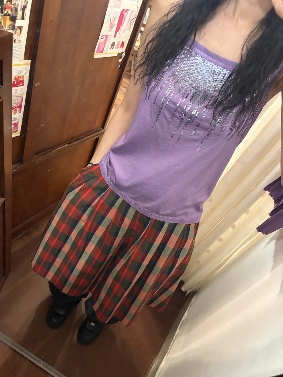 jpn vintage purple gliter sleeveless 상품이미지2