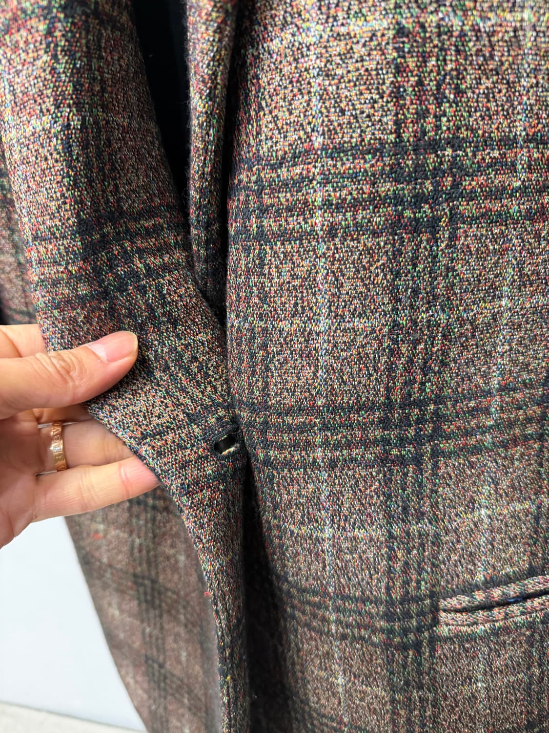 정품) Theory 띠어리 여성 브라운 체크 자켓 P 상품이미지4