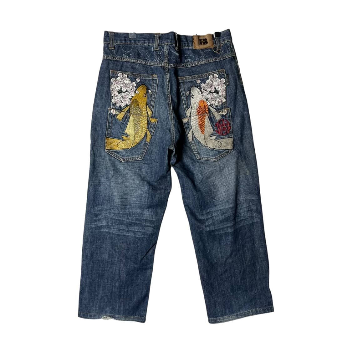 [June Bergstrand] 오리엔탈 잉어자수 데님팬츠 상품이미지1