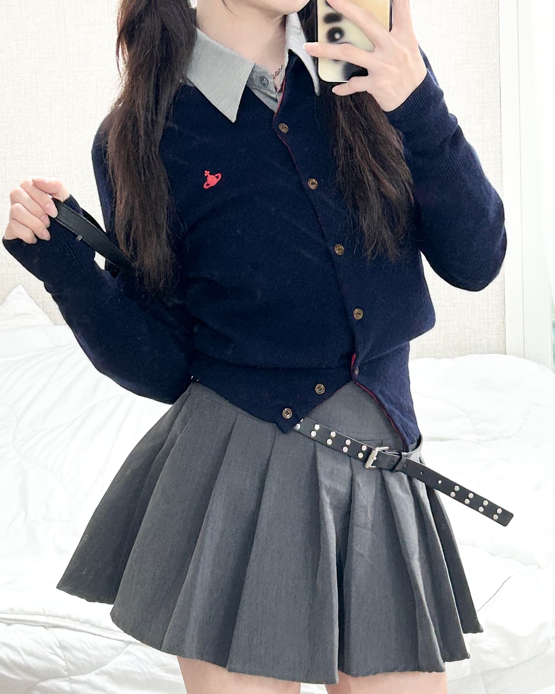 비비안웨스트우드 래드라벨 네이비 울 가디건 상품이미지2