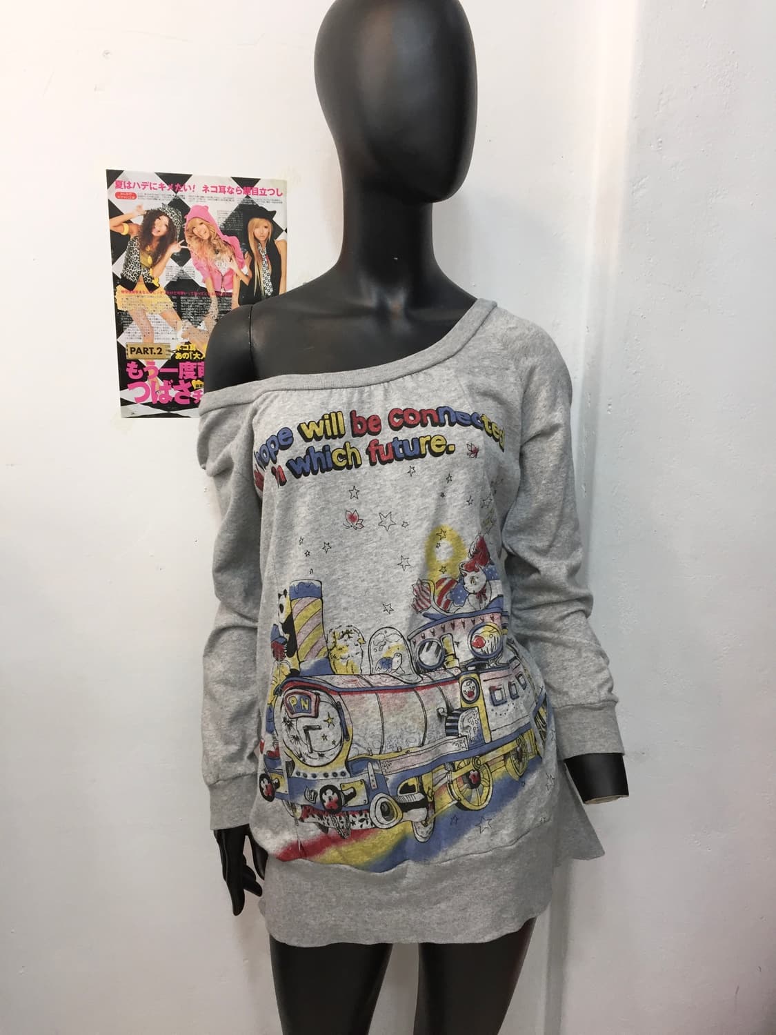 빈티지 카툰 원숄더 티셔츠 상품이미지1